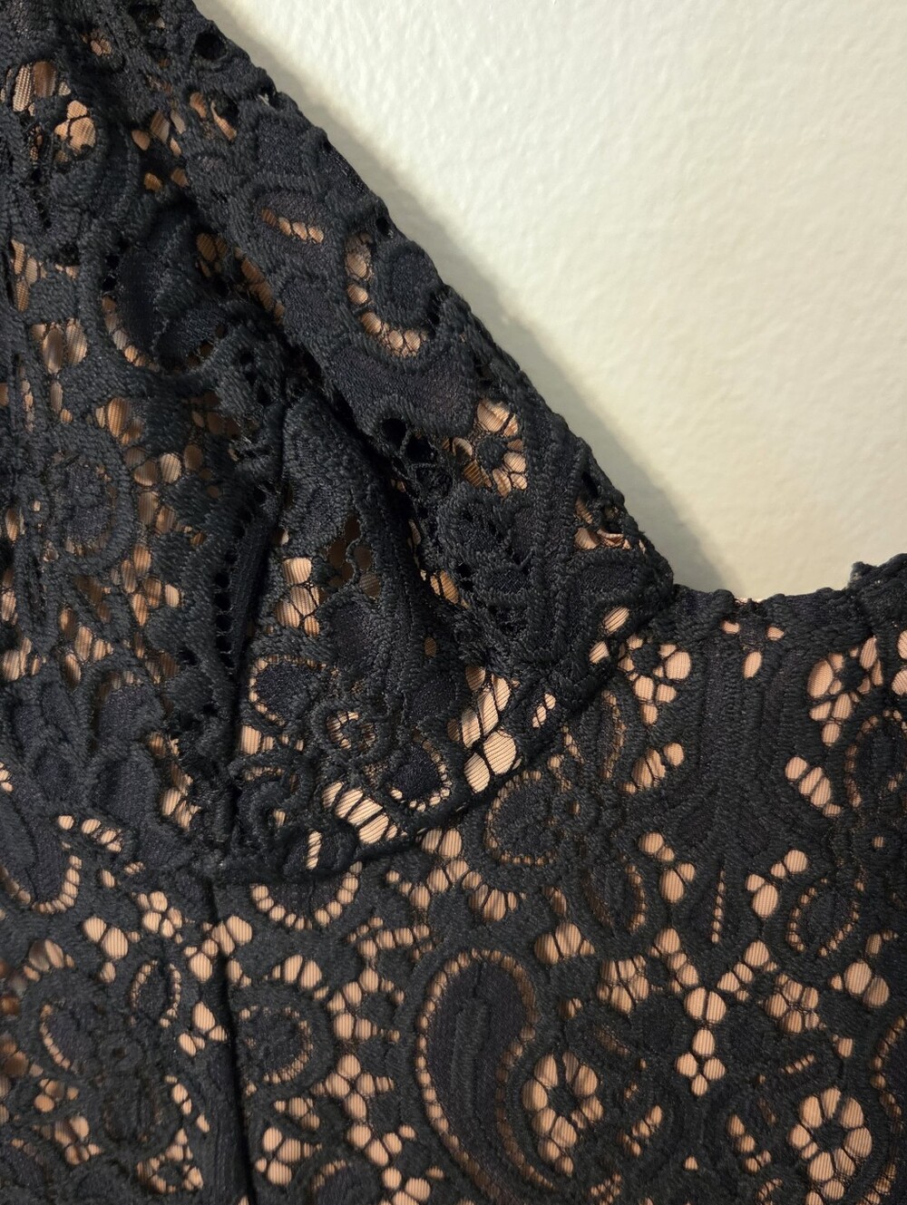 For Love & Lemons Womens Black Lace Corsette Slip Mini Retro Dress Sz XS - Picture 6 of 12